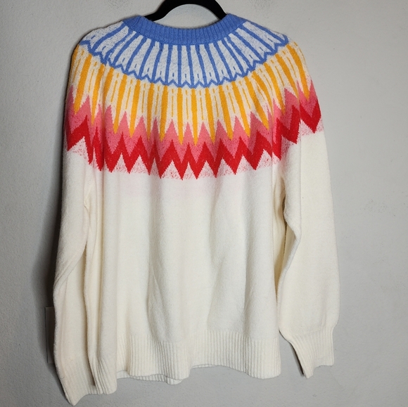 NWT French Connection Wool Blend Fair Isle Soft Sweater Size XL - Picture 6 of 15